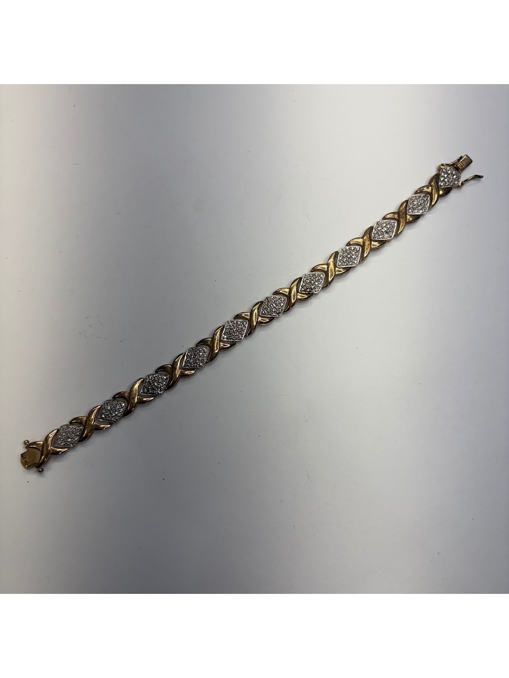 Men’s sterling silver vermeil tennis bracelet vintage 90s/y2k